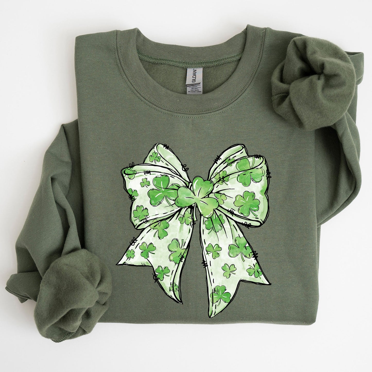 Coquette, St. Paddy's Day Bow, Clover, Lucky, Irish, Lucky Charm, St Patrick's Day Sweatshirt