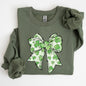 Coquette, St. Paddy's Day Bow, Clover, Lucky, Irish, Lucky Charm, St Patrick's Day Sweatshirt