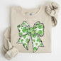 Coquette, St. Paddy's Day Bow, Clover, Lucky, Irish, Lucky Charm, St Patrick's Day Sweatshirt