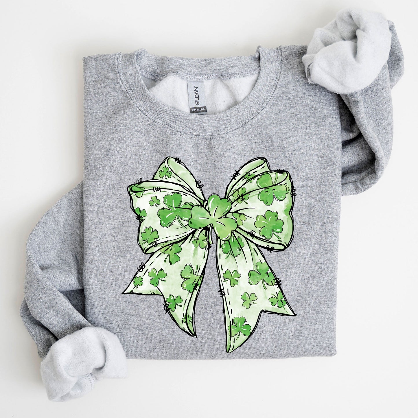 Coquette, St. Paddy's Day Bow, Clover, Lucky, Irish, Lucky Charm, St Patrick's Day Sweatshirt