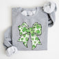 Coquette, St. Paddy's Day Bow, Clover, Lucky, Irish, Lucky Charm, St Patrick's Day Sweatshirt