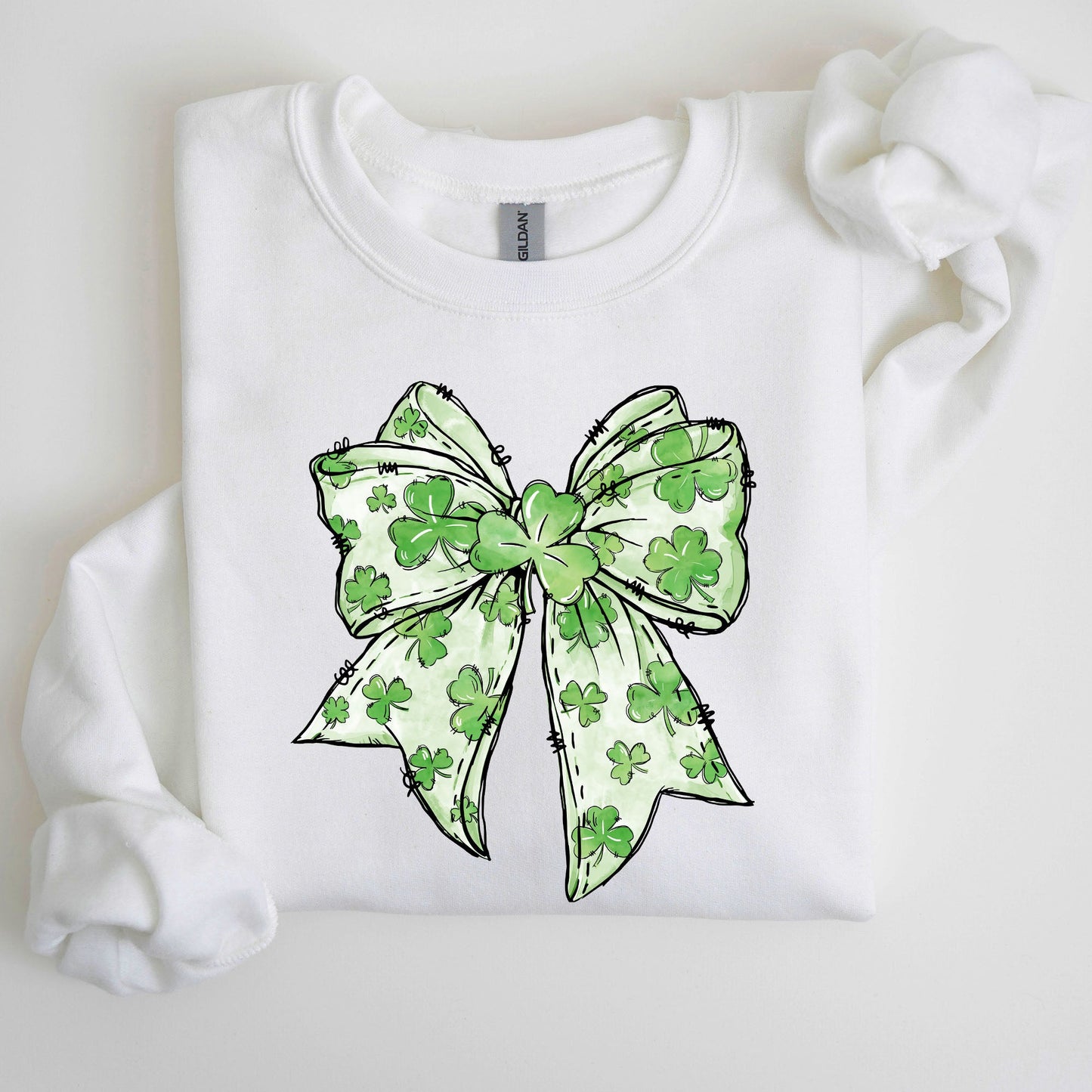 Coquette, St. Paddy's Day Bow, Clover, Lucky, Irish, Lucky Charm, St Patrick's Day Sweatshirt