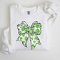 Coquette, St. Paddy's Day Bow, Clover, Lucky, Irish, Lucky Charm, St Patrick's Day Sweatshirt