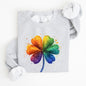 Watercolor Shamrock, St. Paddy's Day Clover, Lucky, Irish, Lucky Charm, St Patrick's Day Sweatshirt