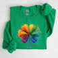 Watercolor Shamrock, St. Paddy's Day Clover, Lucky, Irish, Lucky Charm, St Patrick's Day Sweatshirt