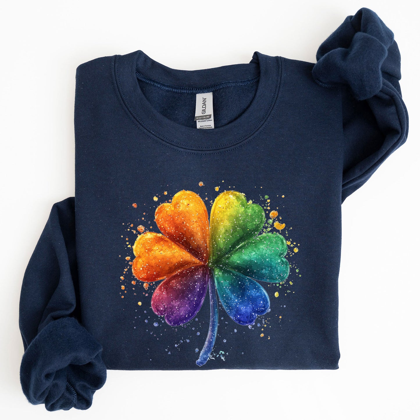 Watercolor Shamrock, St. Paddy's Day Clover, Lucky, Irish, Lucky Charm, St Patrick's Day Sweatshirt