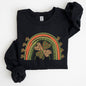 Leopard Rainbow, Shamrock, St. Paddy's Day, Clover, Lucky, Irish, Lucky Charm, St Patrick's Day Sweatshirt