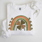 Leopard Rainbow, Shamrock, St. Paddy's Day, Clover, Lucky, Irish, Lucky Charm, St Patrick's Day Sweatshirt