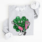 Sparkle Shamrock, Faux Glitter, Tumbler, St. Paddy's Day Clover, Lucky, Irish, Lucky Charm, St Patrick's Day Sweatshirt