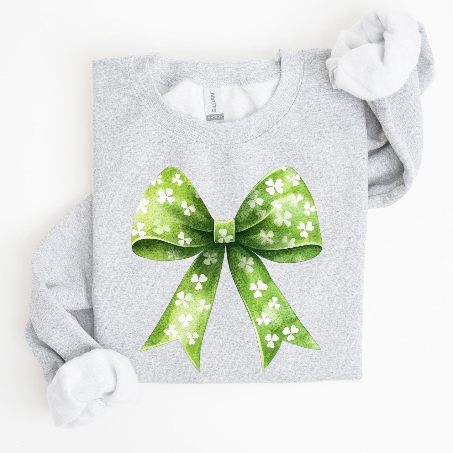 Vintage Coquette, Bow, Shamrock, Clover, Lucky, Retro, Lucky, Irish, Lucky Charm, St Patrick's Day Sweatshirt