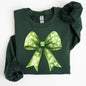 Vintage Coquette, Bow, Shamrock, Clover, Lucky, Retro, Lucky, Irish, Lucky Charm, St Patrick's Day Sweatshirt