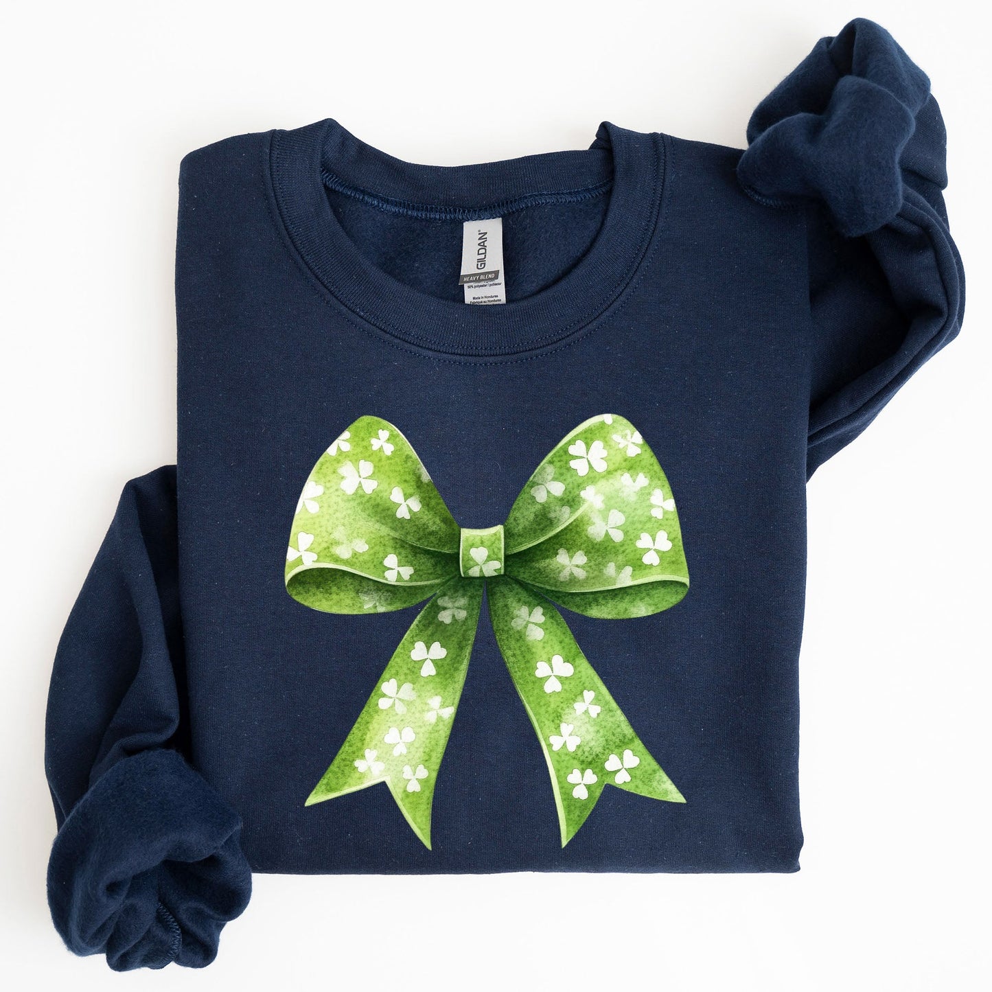 Vintage Coquette, Bow, Shamrock, Clover, Lucky, Retro, Lucky, Irish, Lucky Charm, St Patrick's Day Sweatshirt