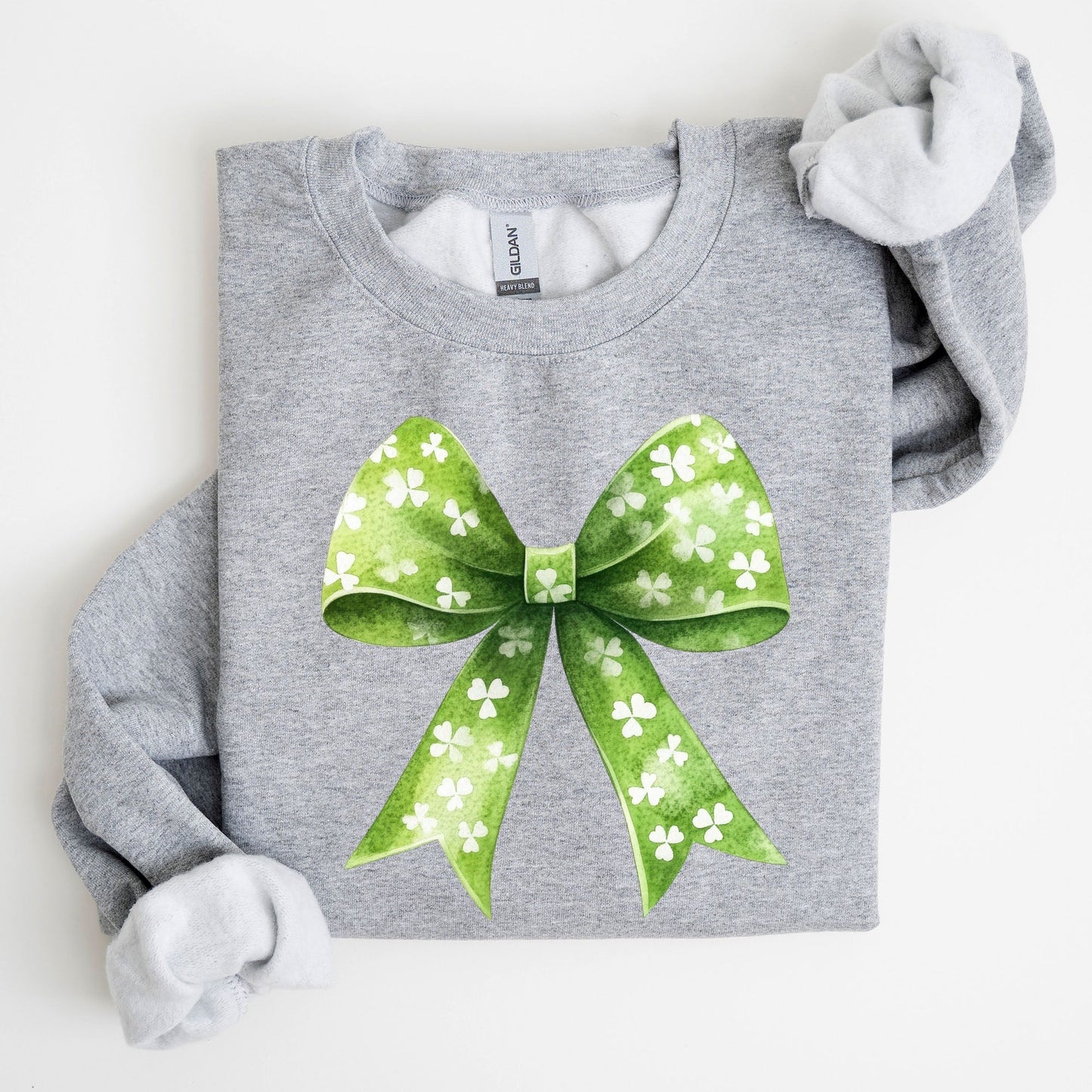 Vintage Coquette, Bow, Shamrock, Clover, Lucky, Retro, Lucky, Irish, Lucky Charm, St Patrick's Day Sweatshirt