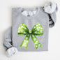 Vintage Coquette, Bow, Shamrock, Clover, Lucky, Retro, Lucky, Irish, Lucky Charm, St Patrick's Day Sweatshirt