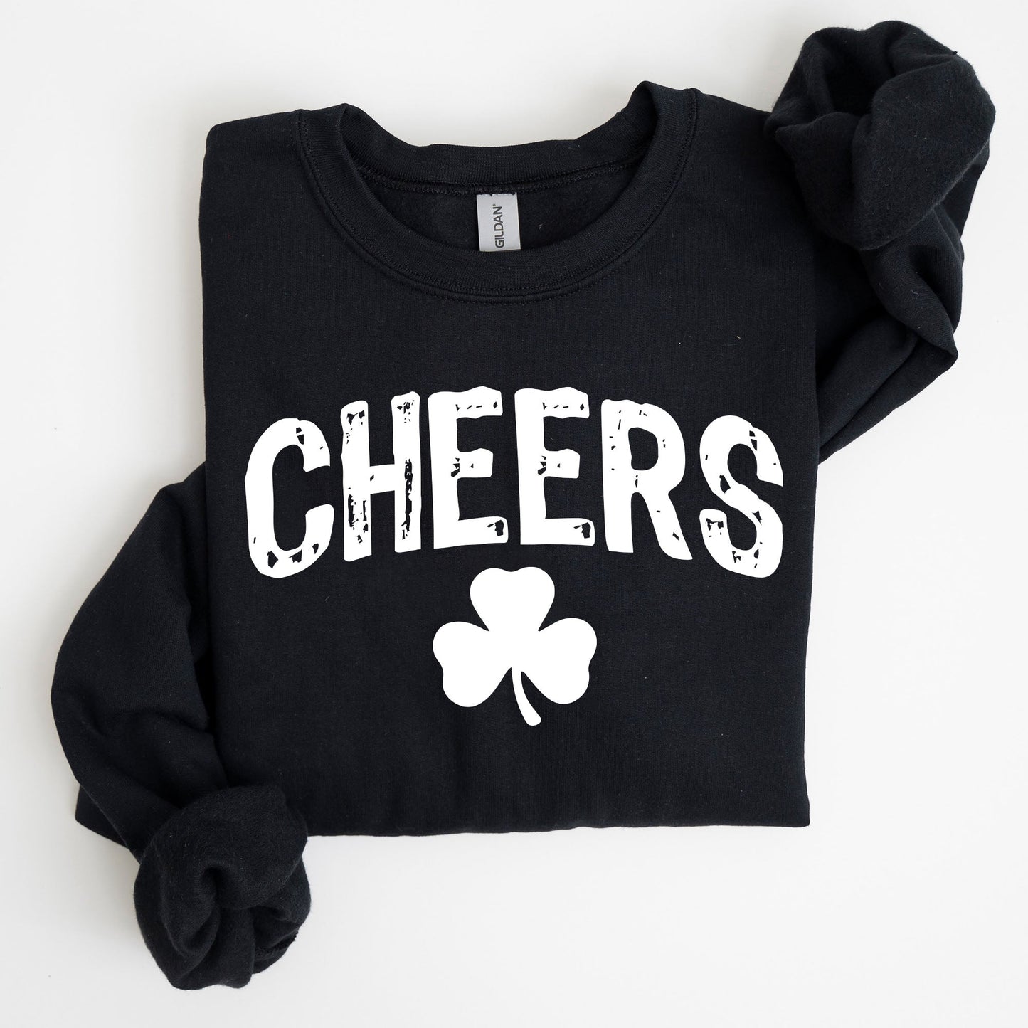 Cheers, Shamrock, Clover, Lucky, Retro, Lucky, Irish, Lucky Charm, St Patrick's Day Sweatshirt