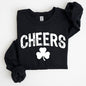 Cheers, Shamrock, Clover, Lucky, Retro, Lucky, Irish, Lucky Charm, St Patrick's Day Sweatshirt