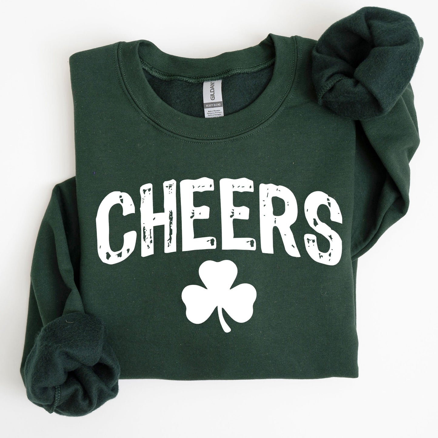 Cheers, Shamrock, Clover, Lucky, Retro, Lucky, Irish, Lucky Charm, St Patrick's Day Sweatshirt
