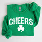 Cheers, Shamrock, Clover, Lucky, Retro, Lucky, Irish, Lucky Charm, St Patrick's Day Sweatshirt