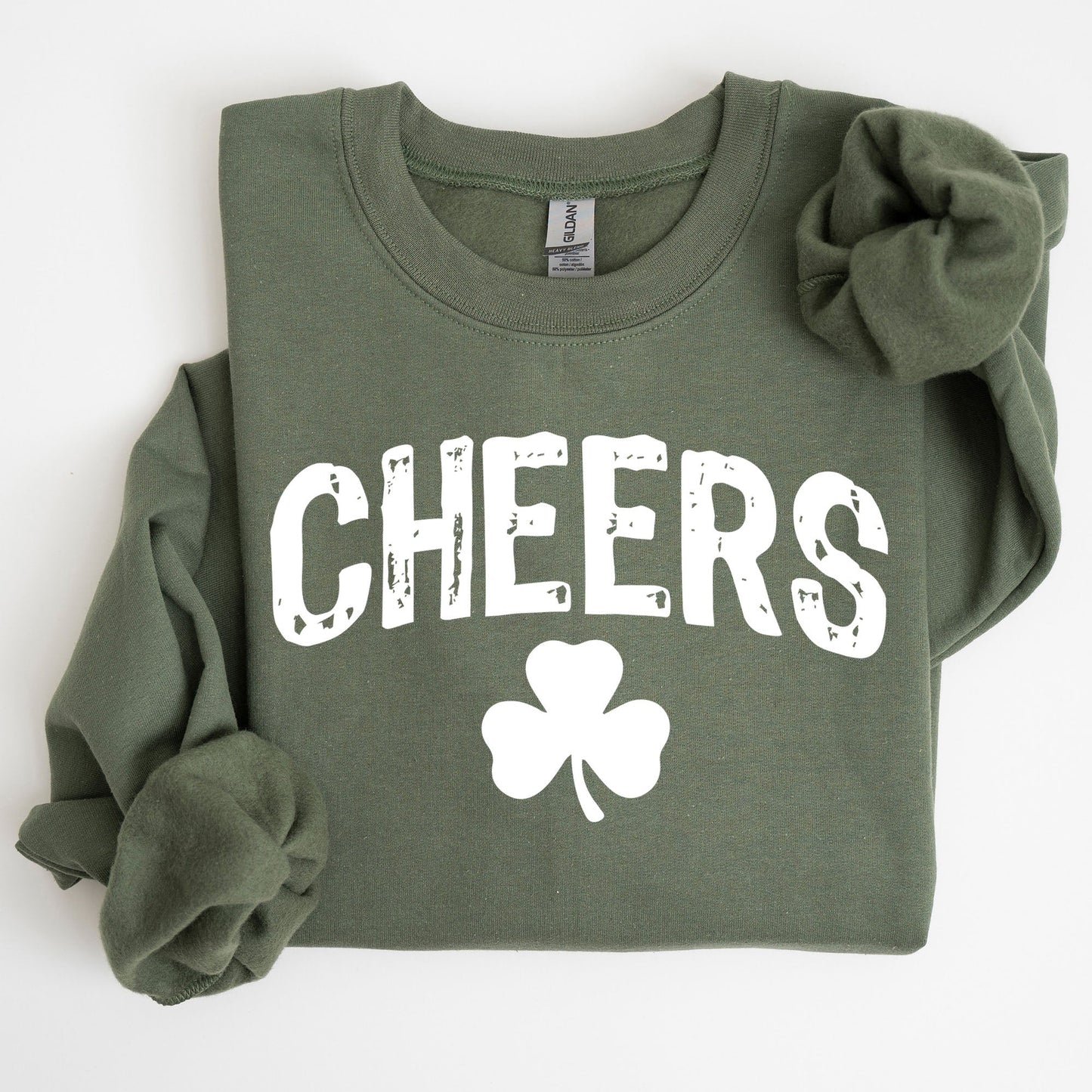 Cheers, Shamrock, Clover, Lucky, Retro, Lucky, Irish, Lucky Charm, St Patrick's Day Sweatshirt
