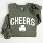 Cheers, Shamrock, Clover, Lucky, Retro, Lucky, Irish, Lucky Charm, St Patrick's Day Sweatshirt