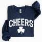 Cheers, Shamrock, Clover, Lucky, Retro, Lucky, Irish, Lucky Charm, St Patrick's Day Sweatshirt