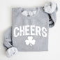 Cheers, Shamrock, Clover, Lucky, Retro, Lucky, Irish, Lucky Charm, St Patrick's Day Sweatshirt