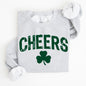 Cheers, Shamrock, Clover, Lucky, Retro, Lucky, Irish, Lucky Charm, St Patrick's Day Sweatshirt