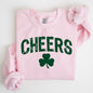 Cheers, Shamrock, Clover, Lucky, Retro, Lucky, Irish, Lucky Charm, St Patrick's Day Sweatshirt
