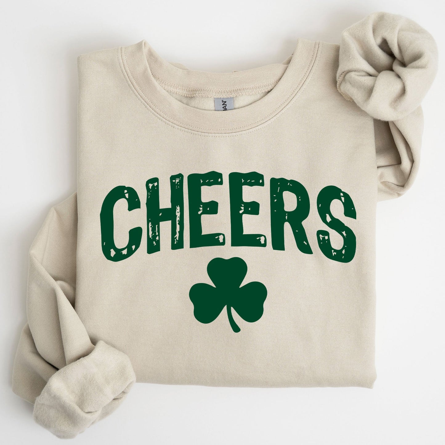 Cheers, Shamrock, Clover, Lucky, Retro, Lucky, Irish, Lucky Charm, St Patrick's Day Sweatshirt