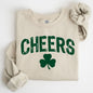 Cheers, Shamrock, Clover, Lucky, Retro, Lucky, Irish, Lucky Charm, St Patrick's Day Sweatshirt