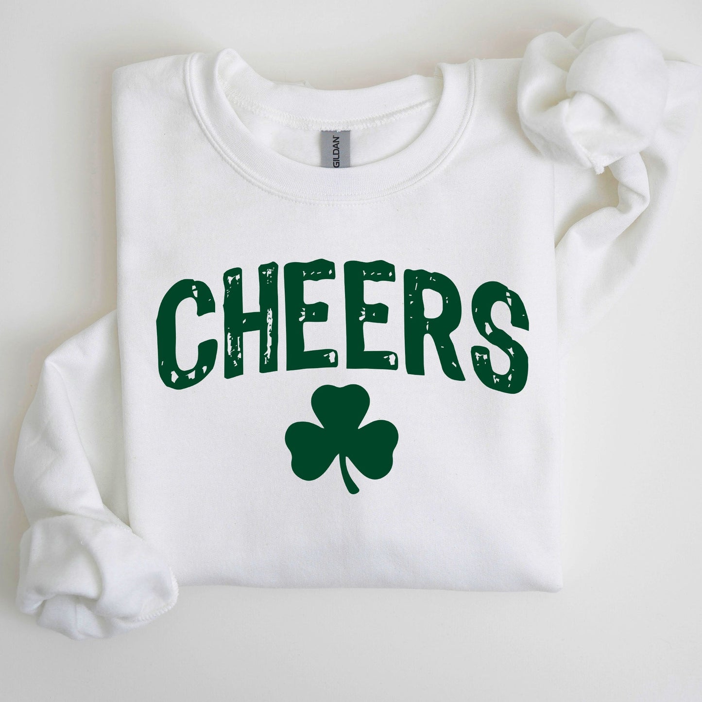 Cheers, Shamrock, Clover, Lucky, Retro, Lucky, Irish, Lucky Charm, St Patrick's Day Sweatshirt