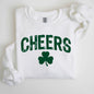 Cheers, Shamrock, Clover, Lucky, Retro, Lucky, Irish, Lucky Charm, St Patrick's Day Sweatshirt