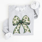 Coquette, Lucky, Bow, Shamrock, Clover, Irish, Lucky Charm, St Patrick's Day Sweatshirt