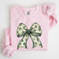 Coquette, Lucky, Bow, Shamrock, Clover, Irish, Lucky Charm, St Patrick's Day Sweatshirt