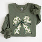 Coquette, Lucky, Bow, Shamrock, Clover, Irish, Lucky Charm, St Patrick's Day Sweatshirt
