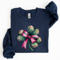 Coquette, Disco Ball, Bow, Shamrock, Clover, Irish, Lucky, Lucky Charm, St Patrick's Day Sweatshirt