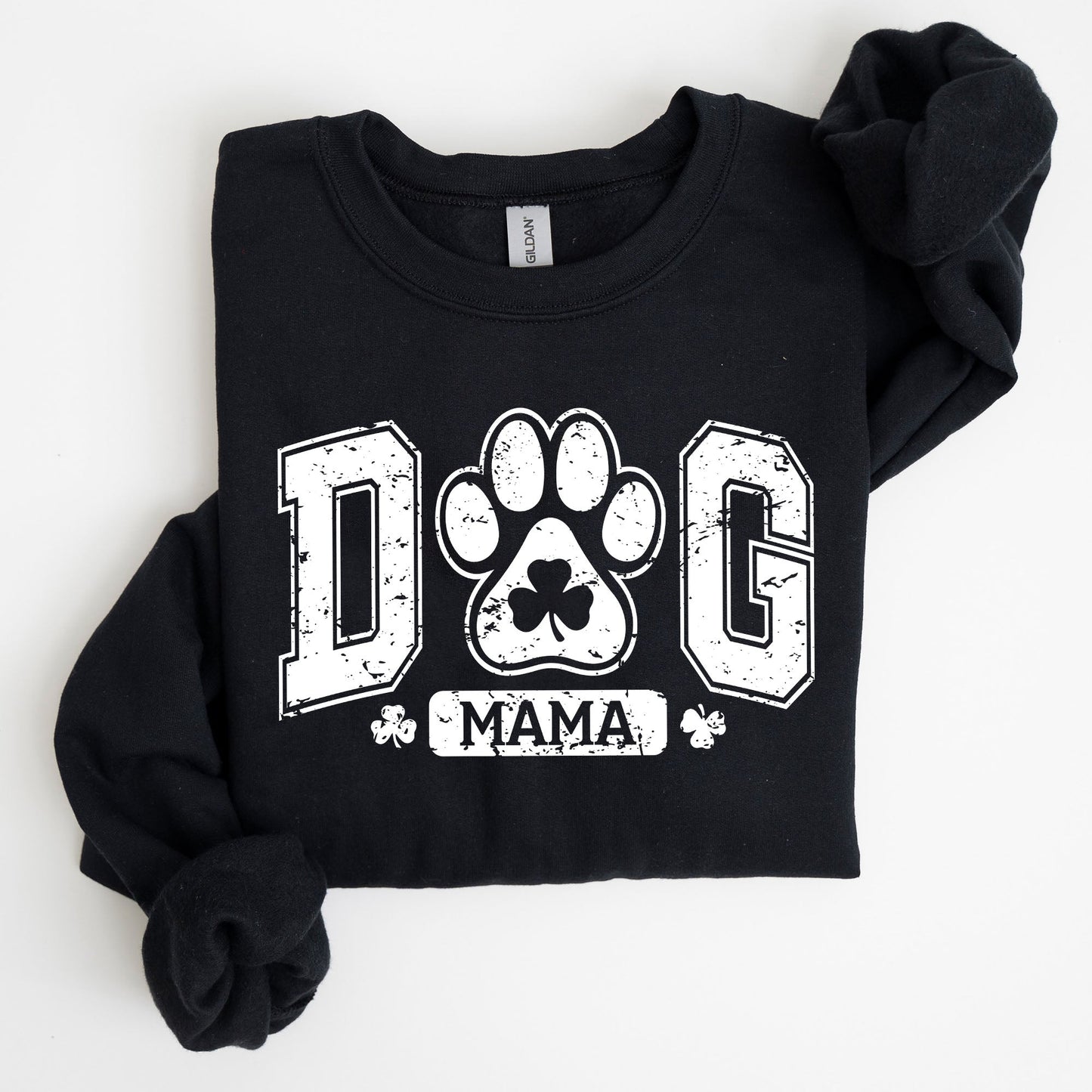 Dog Mama, Coquette, Bow, Shamrock, Clover, Irish, Lucky, Lucky Charm, St Patrick's Day Sweatshirt