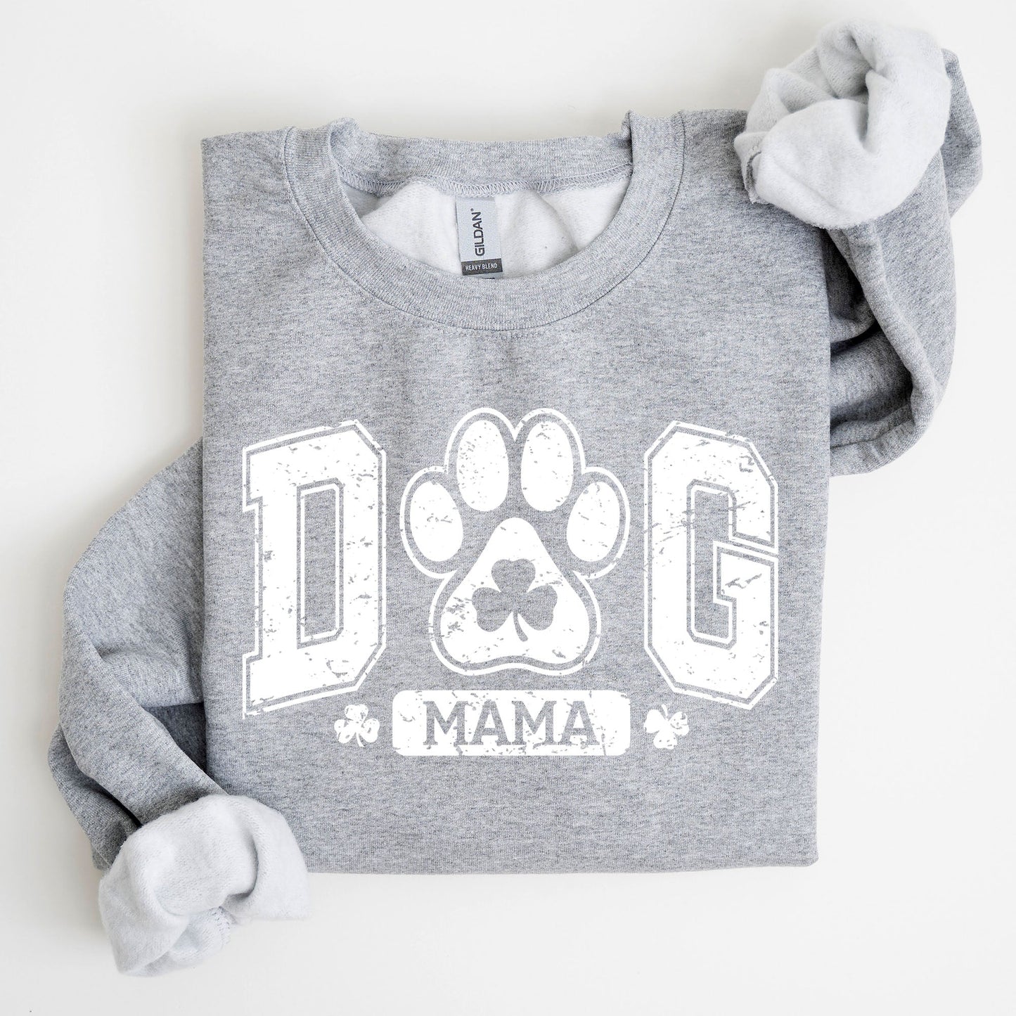 Dog Mama, Coquette, Bow, Shamrock, Clover, Irish, Lucky, Lucky Charm, St Patrick's Day Sweatshirt