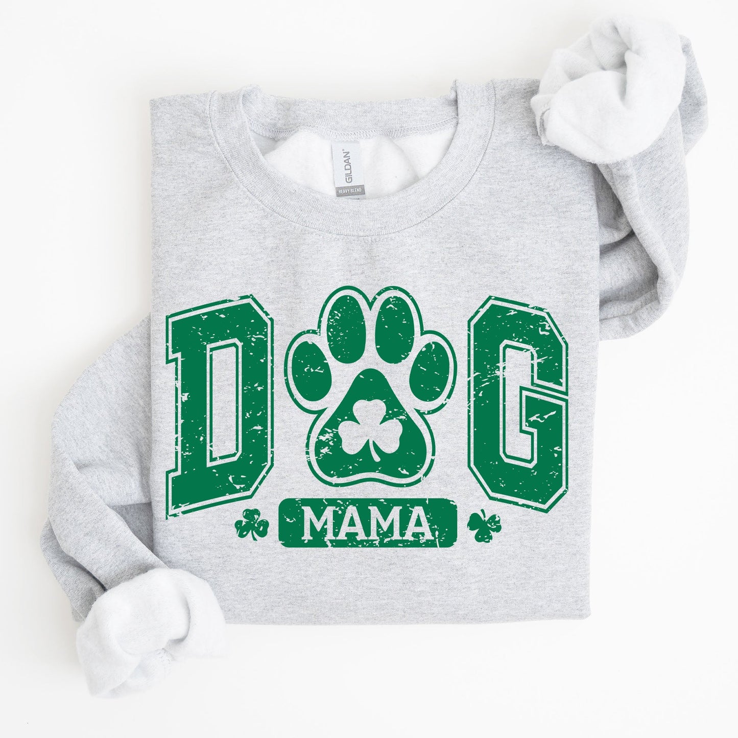Dog Mama, Coquette, Bow, Shamrock, Clover, Irish, Lucky, Lucky Charm, St Patrick's Day Sweatshirt