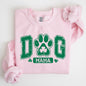 Dog Mama, Coquette, Bow, Shamrock, Clover, Irish, Lucky, Lucky Charm, St Patrick's Day Sweatshirt