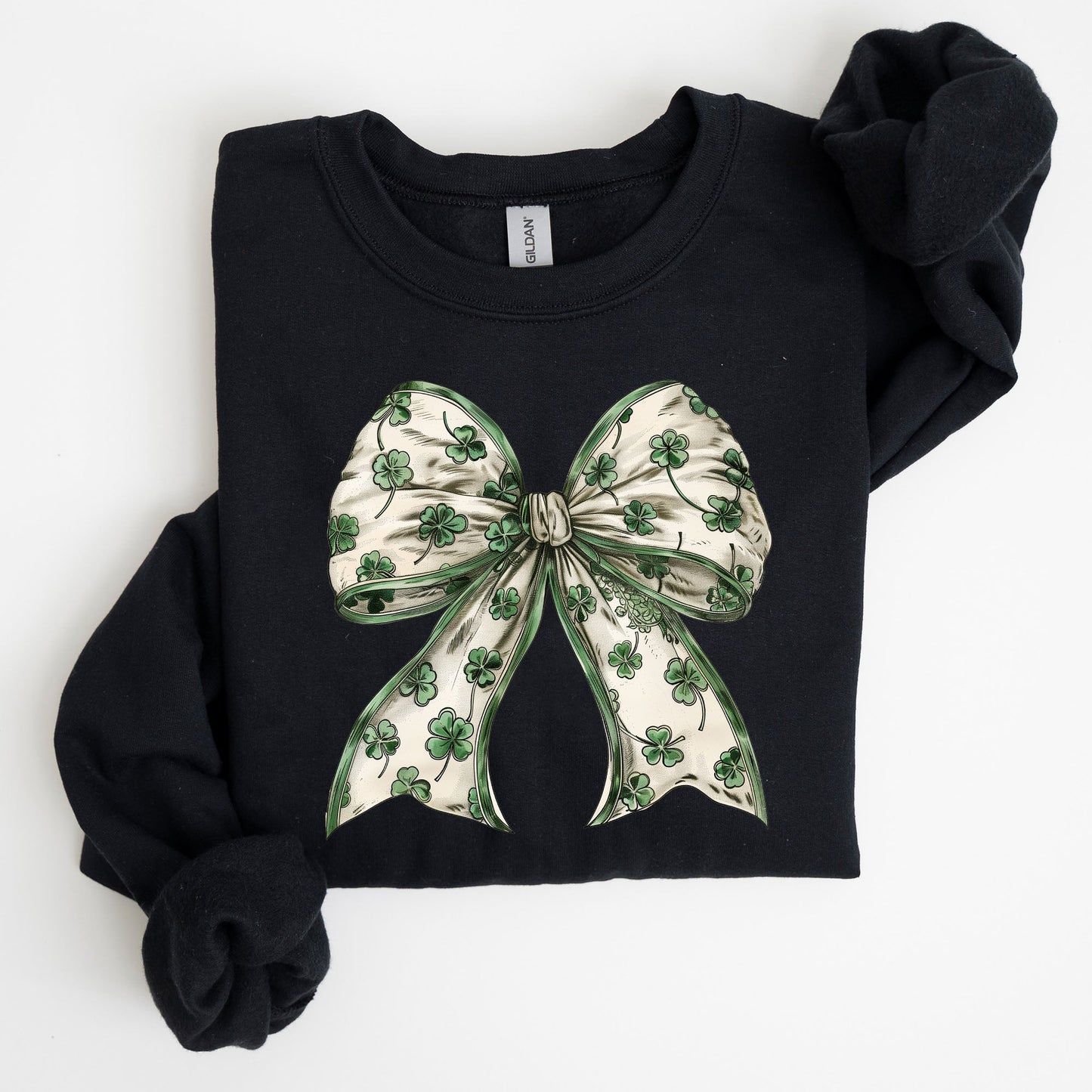 St. Paddy's Day Coquette, Bow, Shamrock, Clover, Irish, Lucky, Lucky Charm, St Patrick's Day Sweatshirt