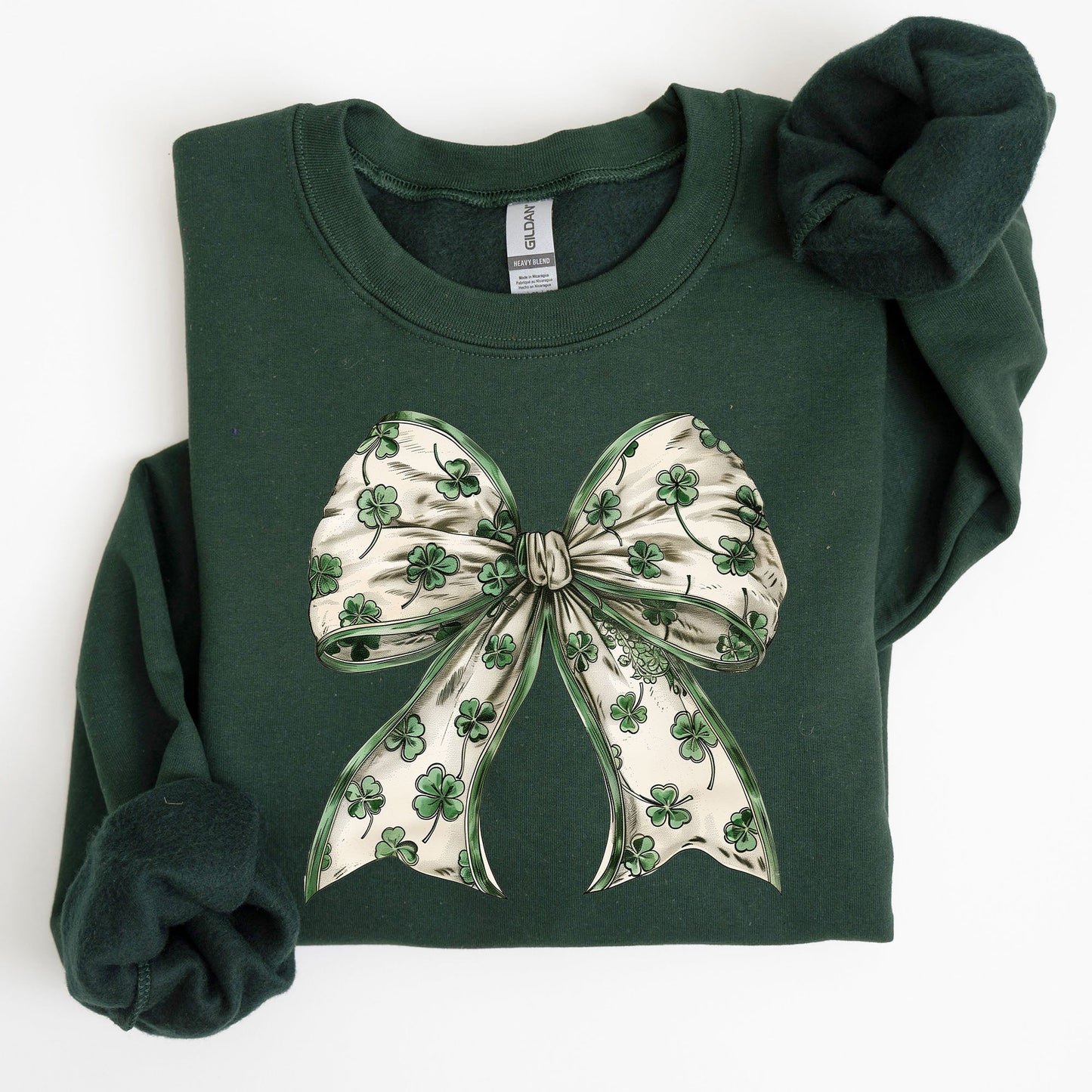St. Paddy's Day Coquette, Bow, Shamrock, Clover, Irish, Lucky, Lucky Charm, St Patrick's Day Sweatshirt