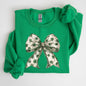 St. Paddy's Day Coquette, Bow, Shamrock, Clover, Irish, Lucky, Lucky Charm, St Patrick's Day Sweatshirt