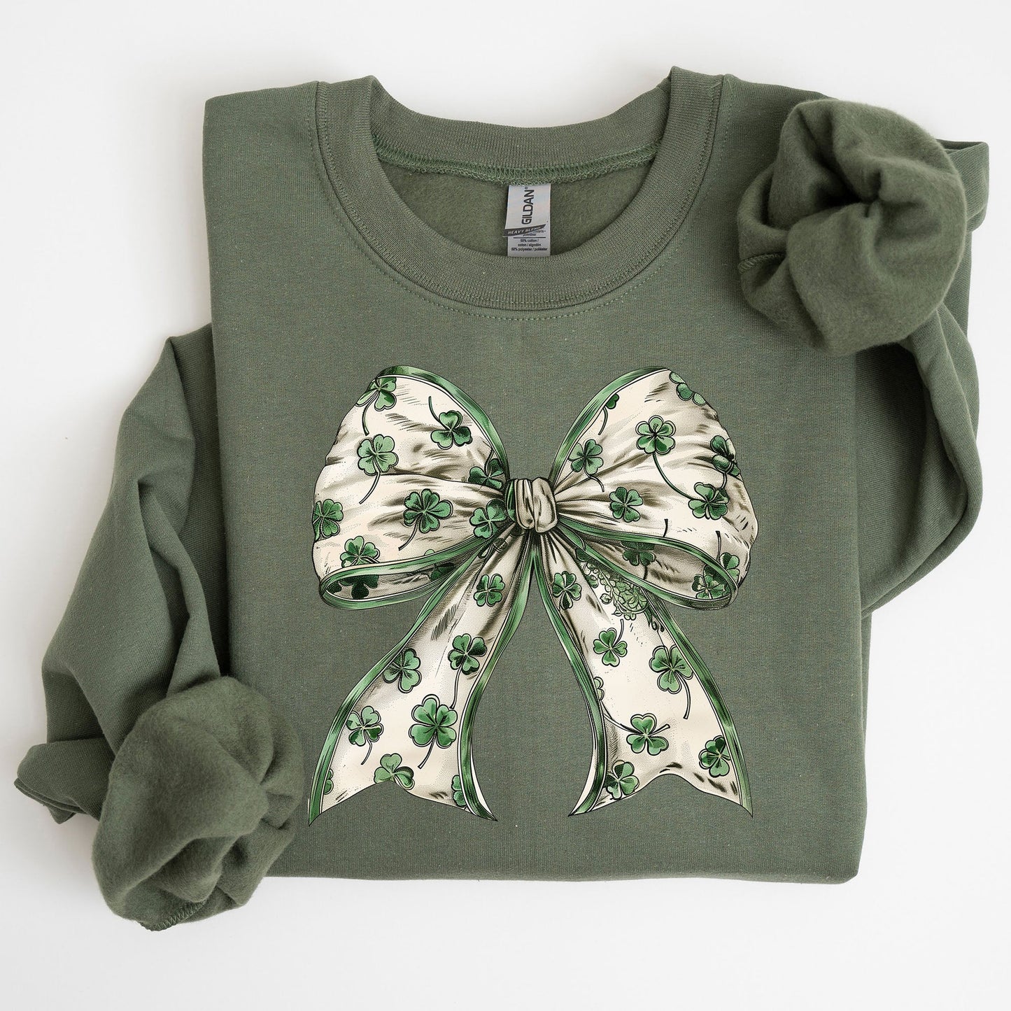 St. Paddy's Day Coquette, Bow, Shamrock, Clover, Irish, Lucky, Lucky Charm, St Patrick's Day Sweatshirt