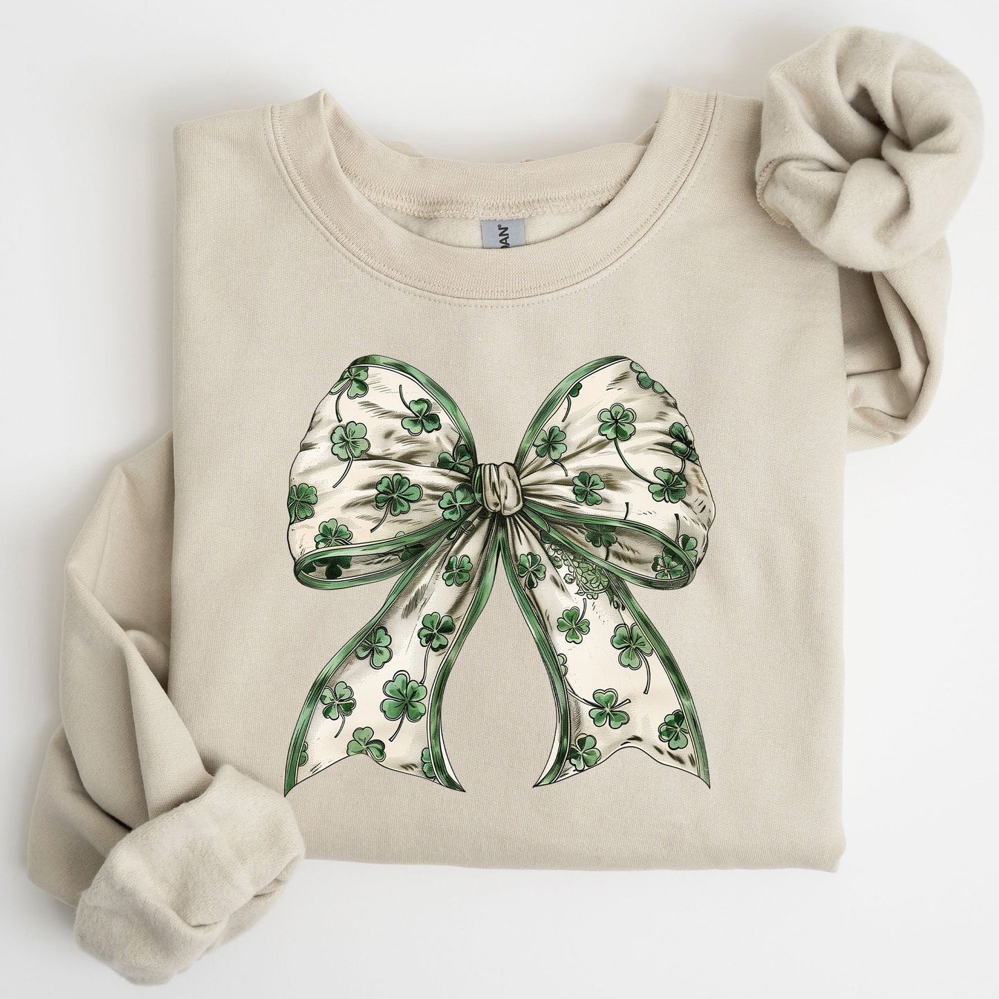 St. Paddy's Day Coquette, Bow, Shamrock, Clover, Irish, Lucky, Lucky Charm, St Patrick's Day Sweatshirt