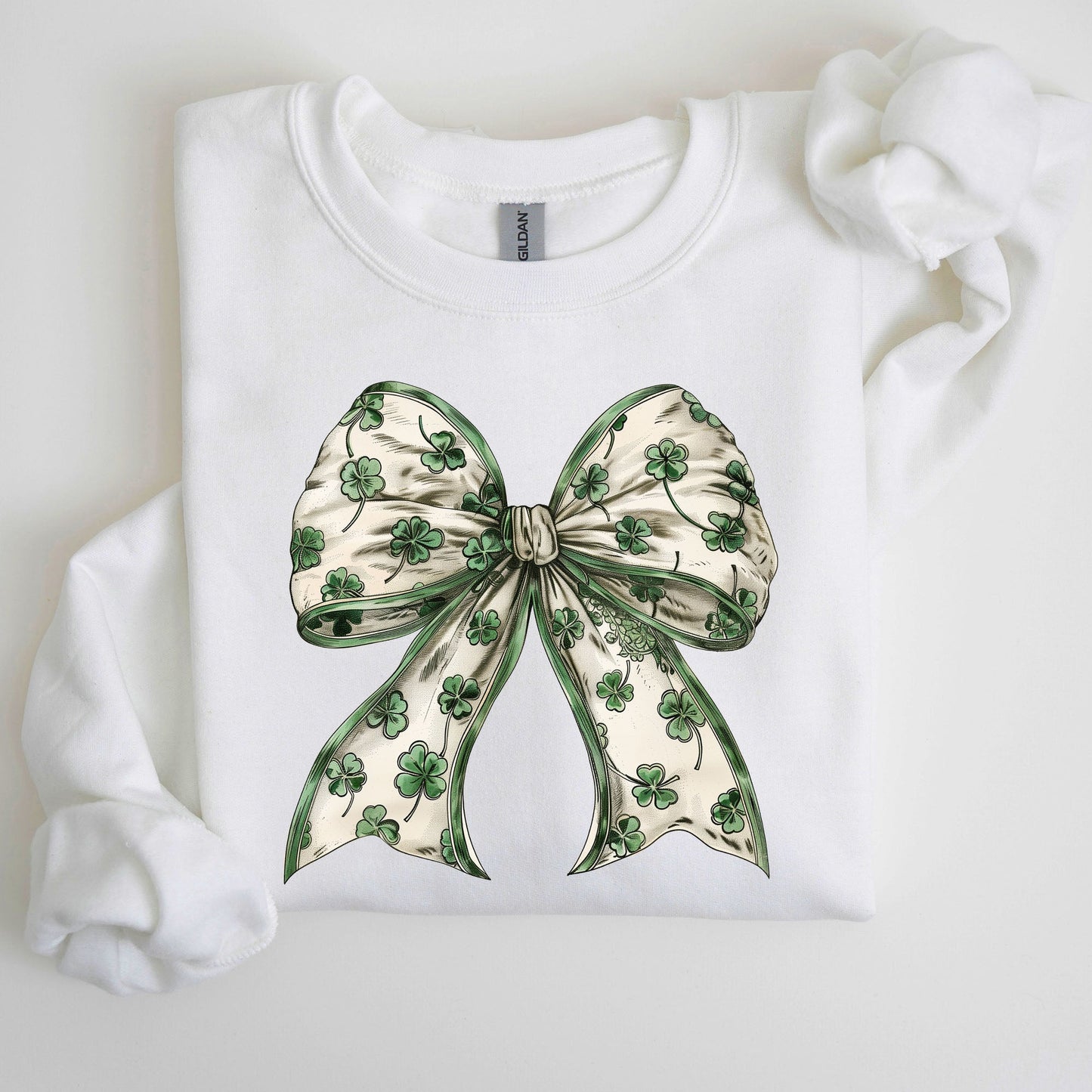 St. Paddy's Day Coquette, Bow, Shamrock, Clover, Irish, Lucky, Lucky Charm, St Patrick's Day Sweatshirt