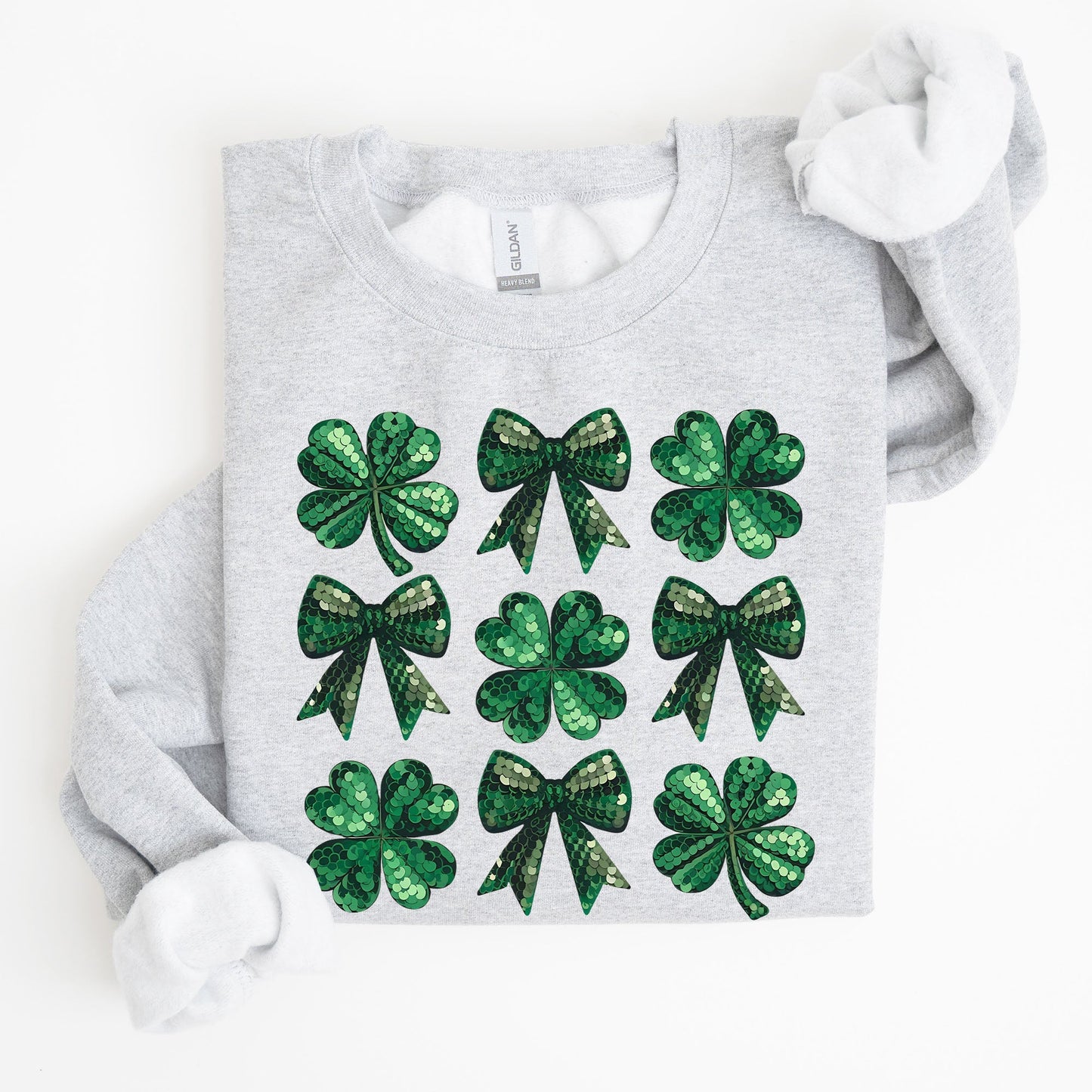 Sequin Style Shamrock, Clover, Irish, Lucky, St. Paddy's Day, Lucky Charm, St Patrick's Day Sweatshirt