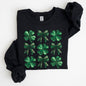 Sequin Style Shamrock, Clover, Irish, Lucky, St. Paddy's Day, Lucky Charm, St Patrick's Day Sweatshirt