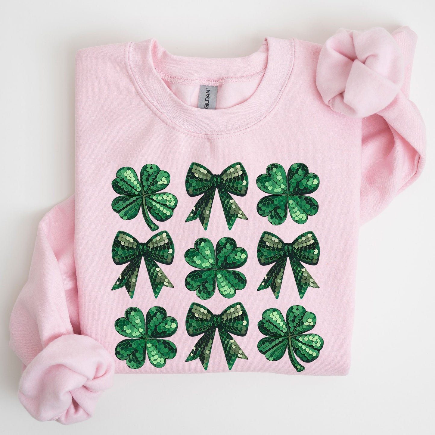 Sequin Style Shamrock, Clover, Irish, Lucky, St. Paddy's Day, Lucky Charm, St Patrick's Day Sweatshirt