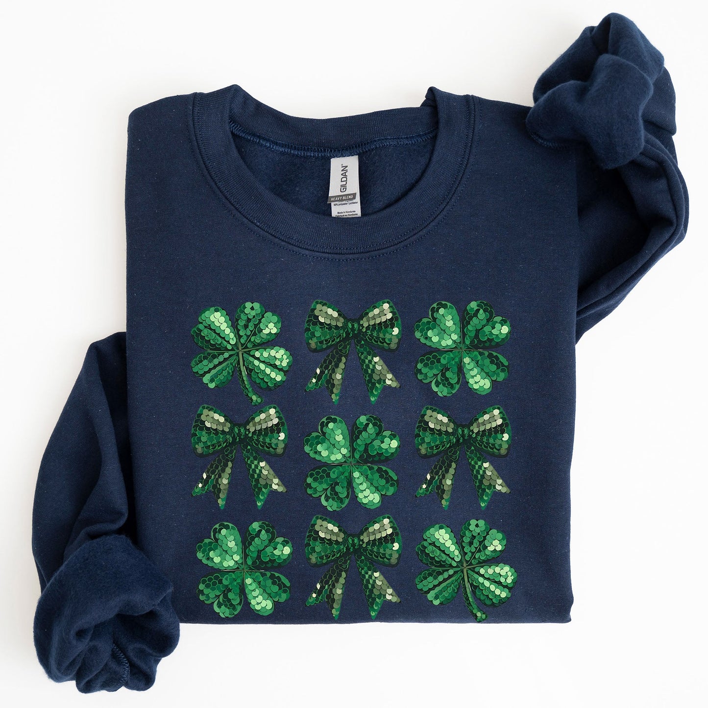 Sequin Style Shamrock, Clover, Irish, Lucky, St. Paddy's Day, Lucky Charm, St Patrick's Day Sweatshirt